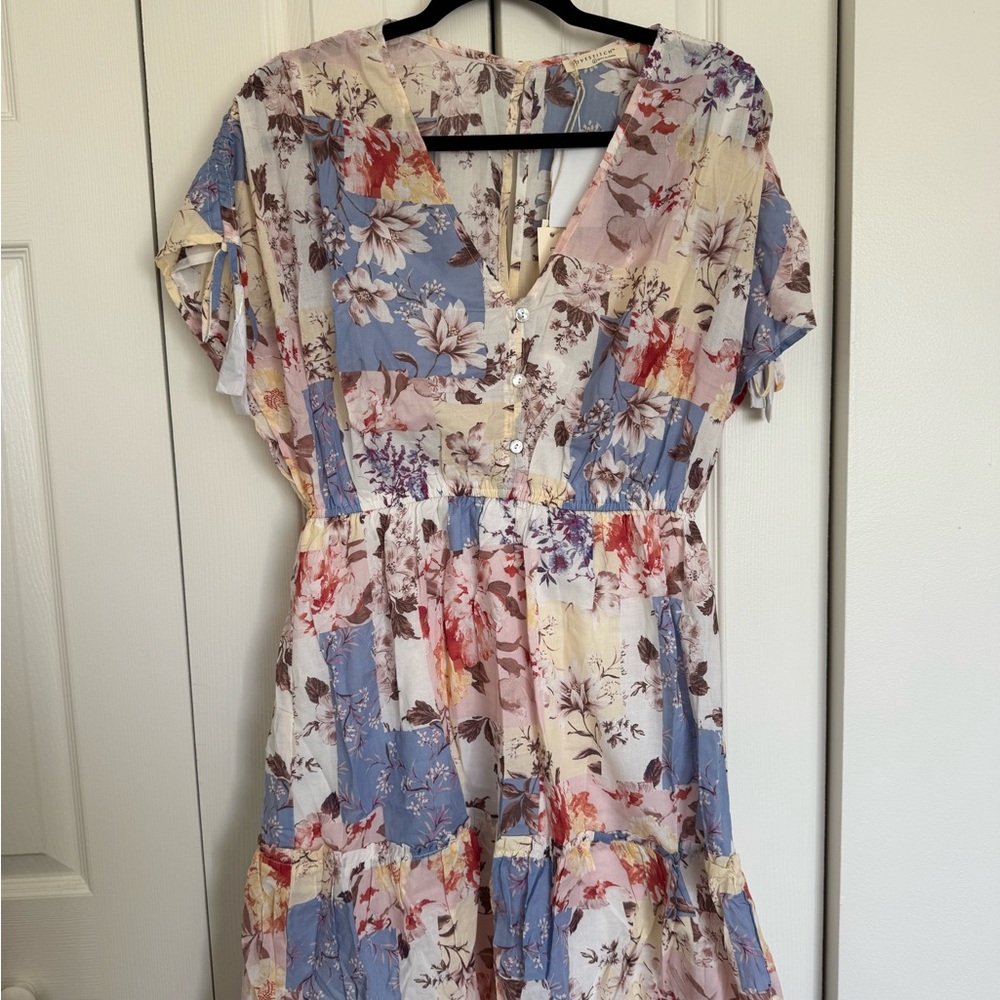 Lovestitch Multicolor Floral short Dress 100% cotton size large